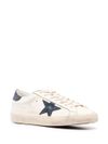 golden goose - Sneakers Super-star in pelle beige e blu - 1