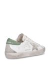 golden goose - Sneakers Super-Star in pelle di vitello grigio e verde - 1