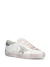 golden goose - Sneakers Super-Star in pelle di vitello grigio e verde - 3