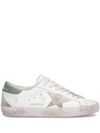 golden goose - Sneakers Super-Star in pelle di vitello grigio e verde