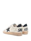 golden goose - Sneakers Ballstar in pelle bianca e blu - 2