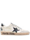 golden goose - Sneakers Ballstar in pelle bianca e blu