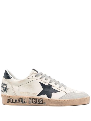 GOLDEN GOOSE - Sneakers Ballstar in pelle bianca e blu