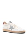 golden goose - Sneakers Ballstar in pelle bianca e rossa - 2