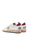 golden goose - Sneakers Ballstar in pelle bianca e rossa - 3