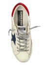 golden goose - Sneakers Super-Star in pelle beige e rosso - 4