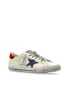 golden goose - Sneakers Super-Star in pelle beige e rosso - 5