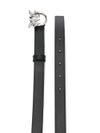 pinko - Black 'Love Berry' belt with logo buckle - 1