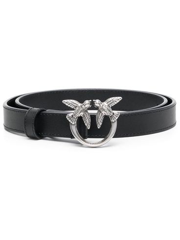 PINKO - Black 'Love Berry' belt with logo buckle