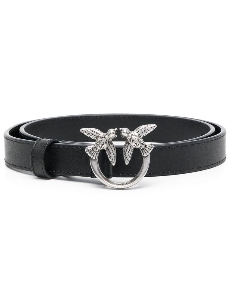 Pinko Love Bird Buckle Belt In Black