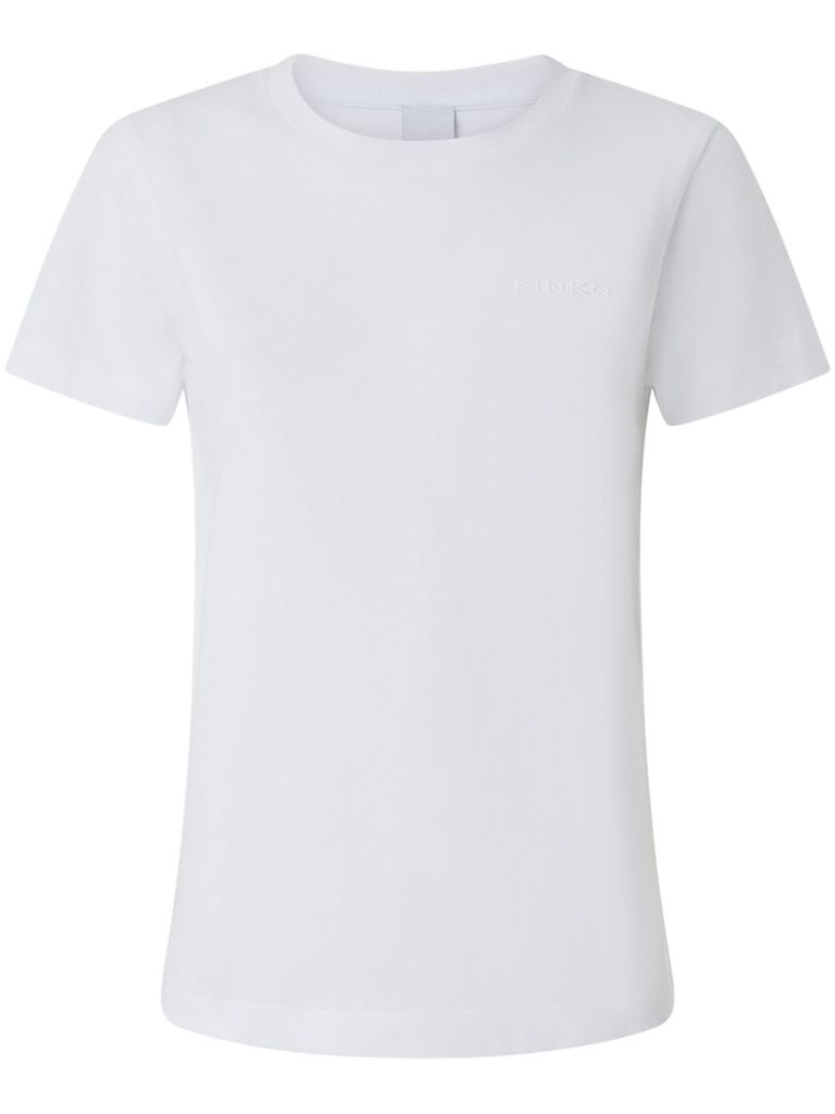 Pinko Logo-print Cotton T-shirt In White