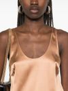 pinko - Sleeveless 'Crazy' top in peach silk - 4