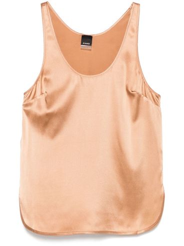 PINKO - Sleeveless 'Crazy' top in peach silk