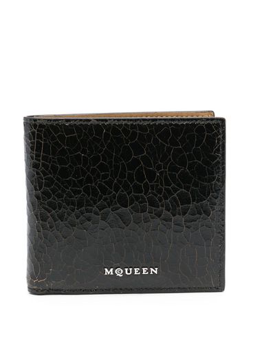 ALEXANDER McQUEEN - Shiny black leather wallet