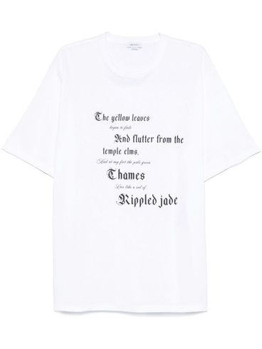 ALEXANDER McQUEEN - White cotton t-shirt with black lettering