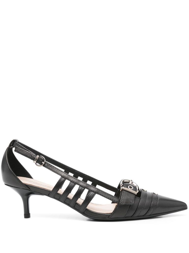 Shop Pinko Black 'gloria' Leather Pumps