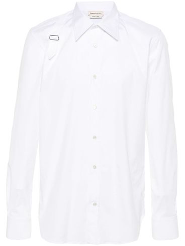 ALEXANDER McQUEEN - White cotton shirt with buckle