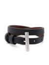 alexander mcqueen - Bracciale in pelle nera con fibbia argento