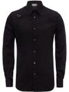 alexander mcqueen - Black cotton shirt with buckle - 1