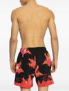 alexander mcqueen - Black swimsuit with red print - 2