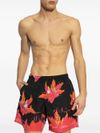 alexander mcqueen - Black swimsuit with red print - 3