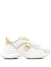 pinko - White and yellow 'Ariel' sneakers