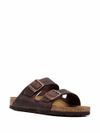 birkenstock - Brown leather Arizona sandals - 1