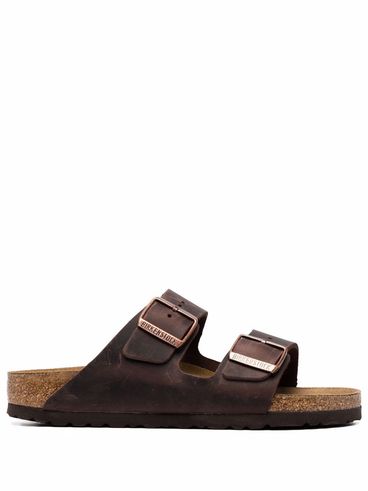 BIRKENSTOCK - Brown leather Arizona sandals