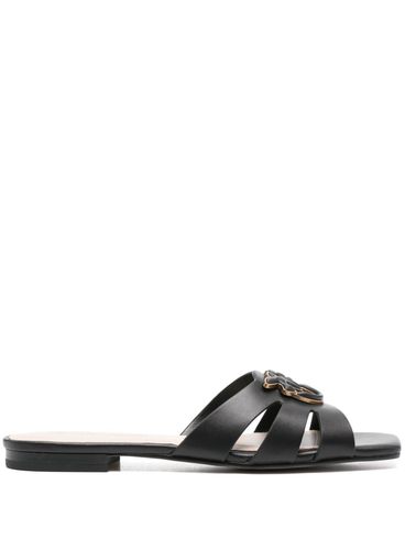 PINKO - Black leather 'Marli' slippers