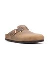 birkenstock - Ciabatte Boston in pelle beige effetto consumato - 1