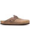 birkenstock - Ciabatte Boston in pelle beige effetto consumato