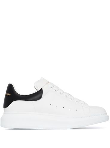 ALEXANDER McQUEEN - 'Oversize' calfskin leather sneakers with contrast heel