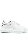 alexander mcqueen - White leather Oversize sneakers with black trim