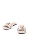 pinko - White 'Marli' slippers with logo - 2