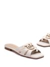 pinko - White 'Marli' slippers with logo - 3