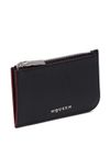 alexander mcqueen - Black pebbled leather card holder with zip - 1