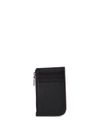 alexander mcqueen - Black pebbled leather card holder with zip - 2