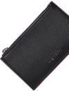 alexander mcqueen - Black pebbled leather card holder with zip - 3