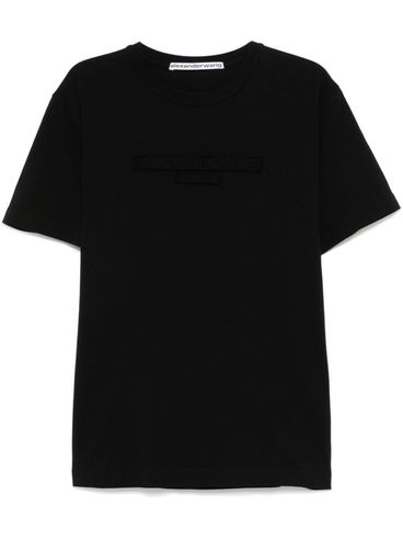 ALEXANDER WANG - Black cotton t-shirt with logo print