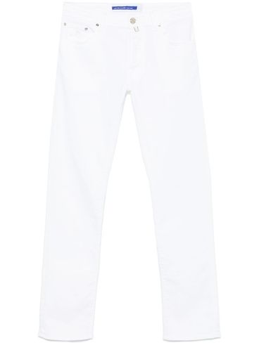 JACOB COHEN - White stretch cotton long jeans