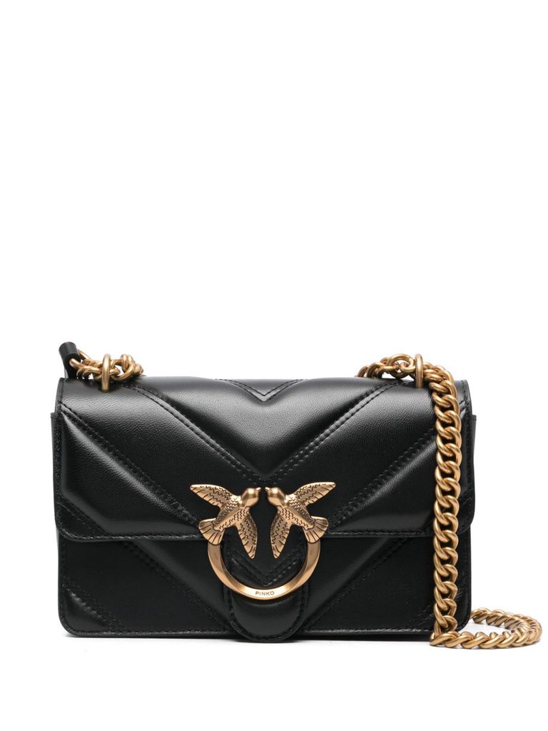 Shop Pinko Black 'love One Mini' Bag