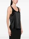 pinko - Black sleeveless silk 'Crazy' top. - 3