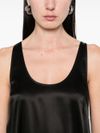 pinko - Black sleeveless silk 'Crazy' top. - 1