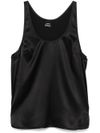 pinko - Black sleeveless silk 'Crazy' top.