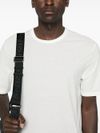 jil sander - White cotton t-shirt with small black logo - 2