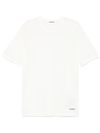 jil sander - White cotton t-shirt with small black logo