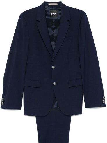 BOSS - Blue single-breasted virgin wool Houston suit