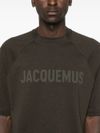 jacquemus - Brown cotton t-shirt with front logo - 3