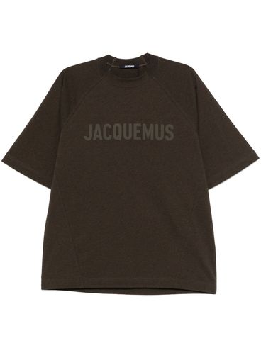 JACQUEMUS - Brown cotton t-shirt with front logo