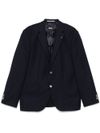 boss - Blue single-breasted blazer in virgin wool